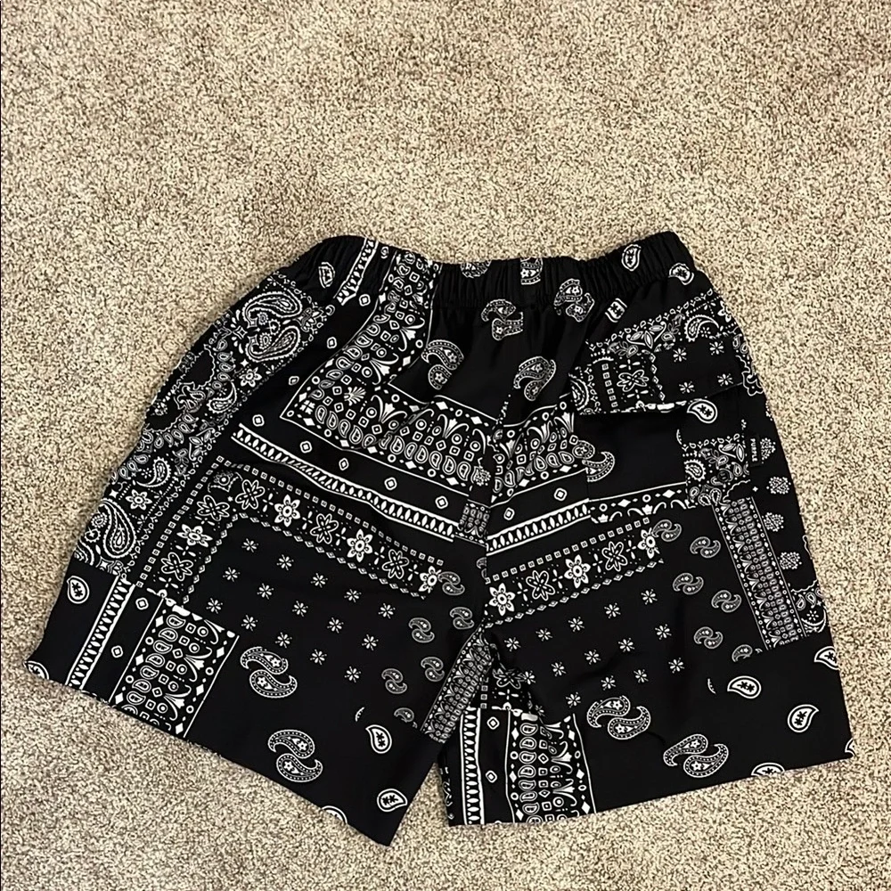 Purple Brand Black Paisley Swim Shorts - Picture 3 of 3